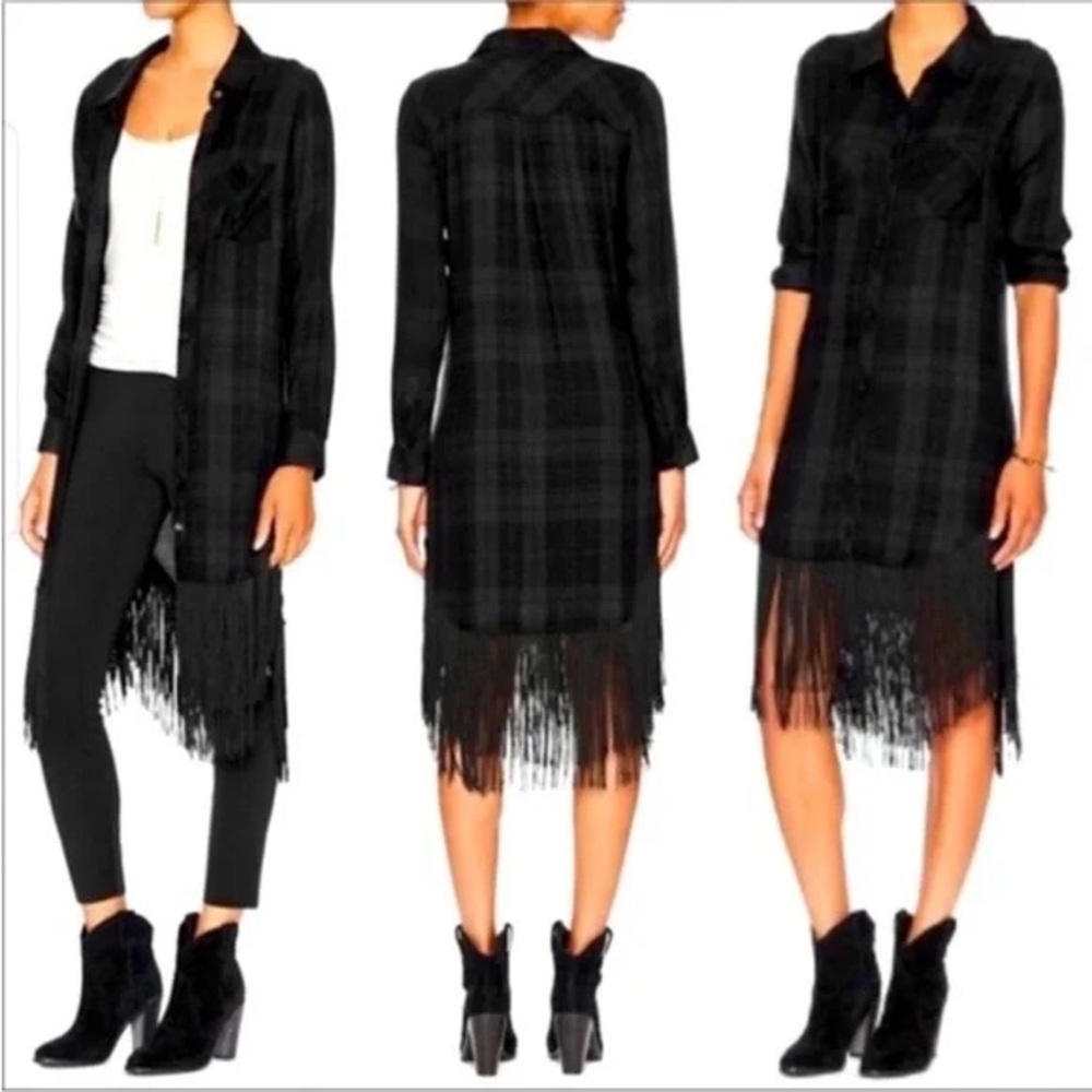 Rails Fringe Plaid Dress